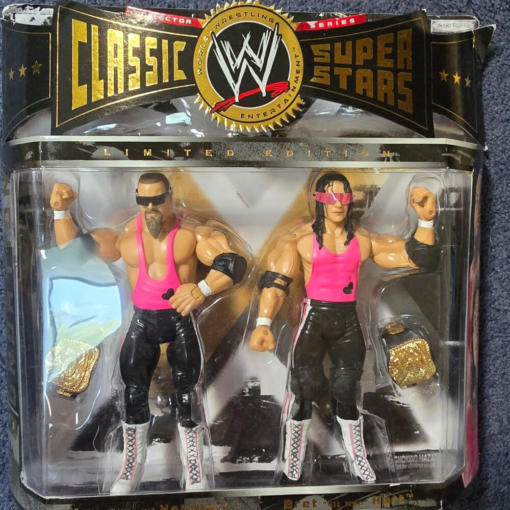 WWE Jakks Classic Series 1 Hart Foundation Bret Hart & Jim Neidhart Figure 2-Pk